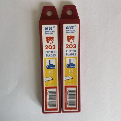 ভারী দায়িত্ব 18mm স্ন্যাপ কাটার ব্লেড 60 ডিগ্রী কোণ 0.5mm বেধ Sinseung L203